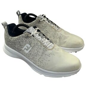 FootJoy FJ Leisure Spikeless Golf Shoes Womens 12 Ivory Grey Waterproof Athletic